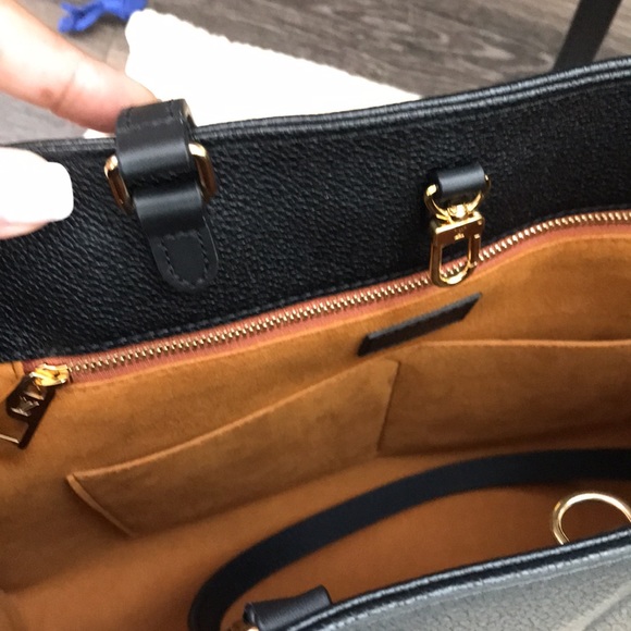 Authentic Louis Vuitton Black All Leather Large tote Bag. On the go LIKE NEW!! - Picture 9 of 17